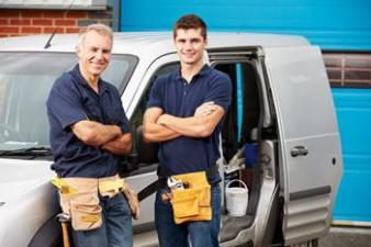 Mike and Jake are one of our Flagami plumbing experts standing ready by their truck